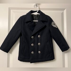 Appaman Kids Pelham Black Wool Peacoat, Lined - Size 2T (LIKE NEW)